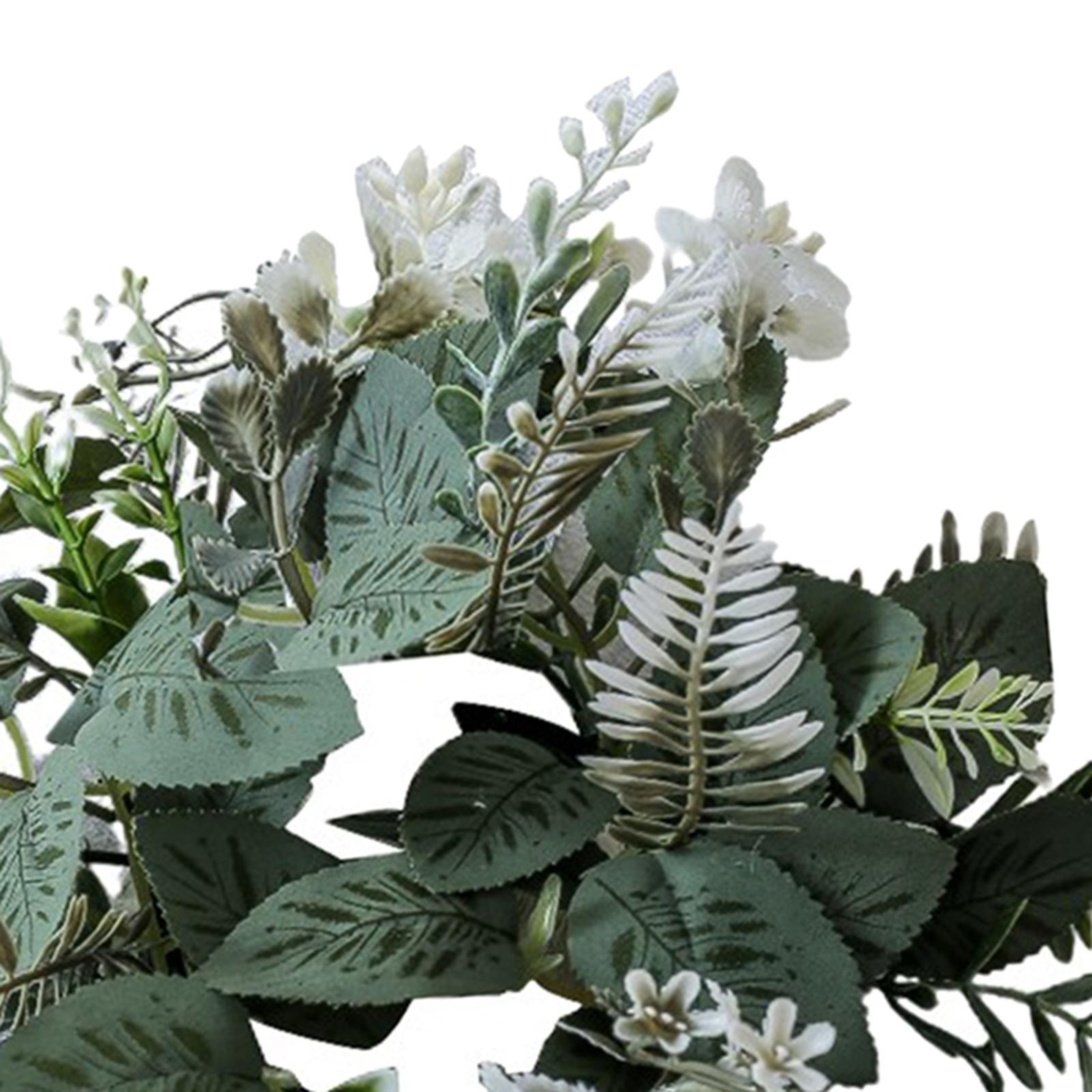 Greenery Candle Wreath Pillar Candle Rings Wreath Pillar Candle Holder Candle Garland for Bar Dining Table Party Living Room Decoration