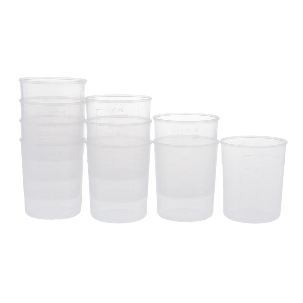 20x Clear Plastic Graduated Cups Beaker for Silicone Liquid Resin Jewelry Glue