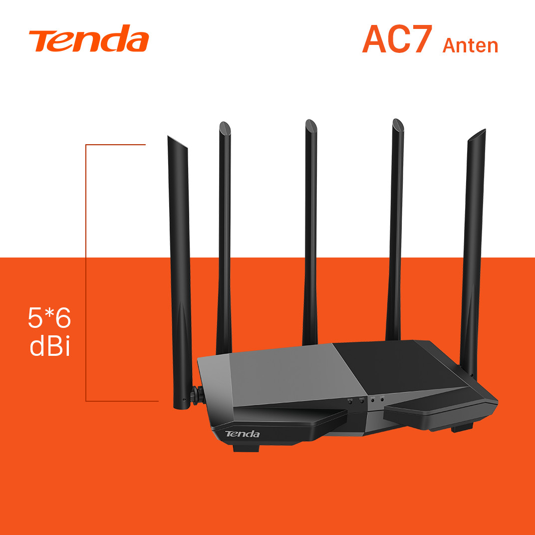 Thiết bị phát Wifi Tenda AC7 Chuẩn AC 1200Mbps - Hàng Chính Hãng