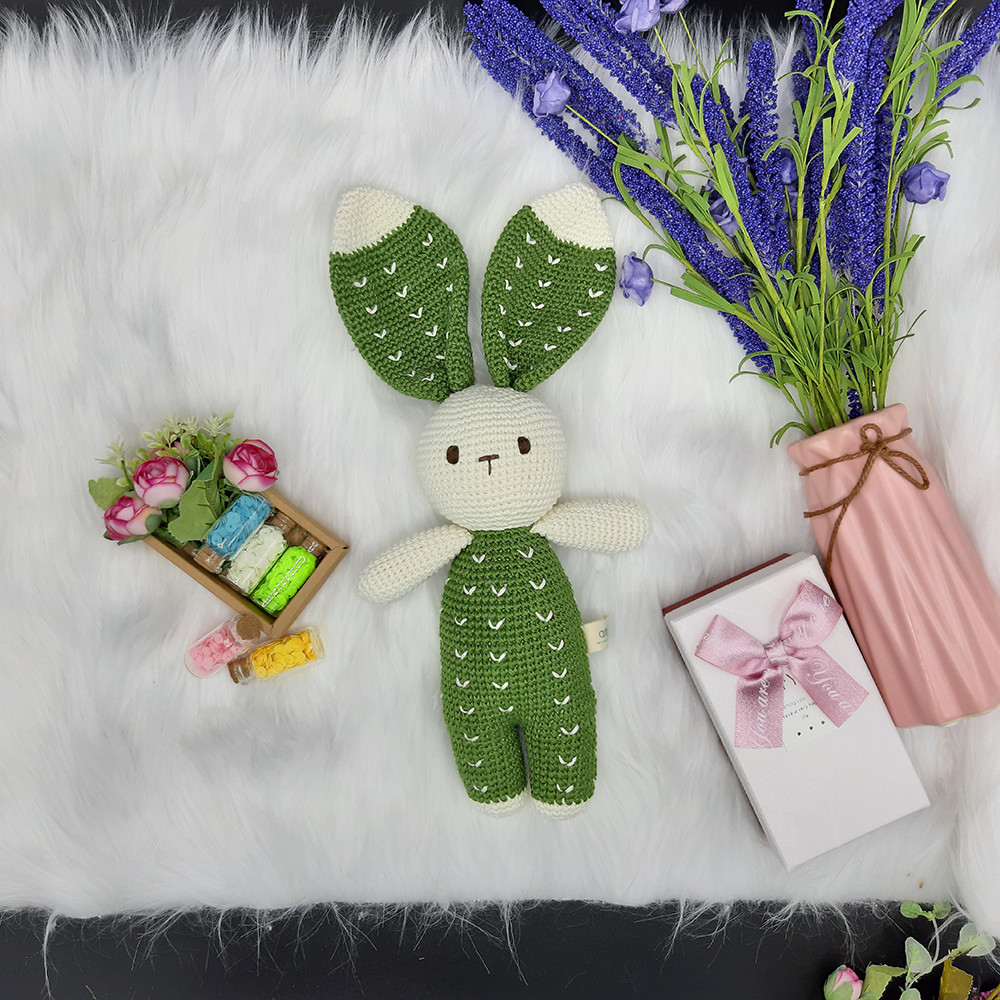 Gấu bông móc len Amigurumi cao cấp - Thỏ Thêu