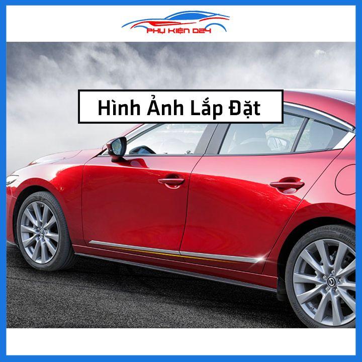 Bộ ốp nẹp sườn Mazda 3 2020-2021-2022 mạ crom viền chỉ nhỏ trang trí làm đẹp xe