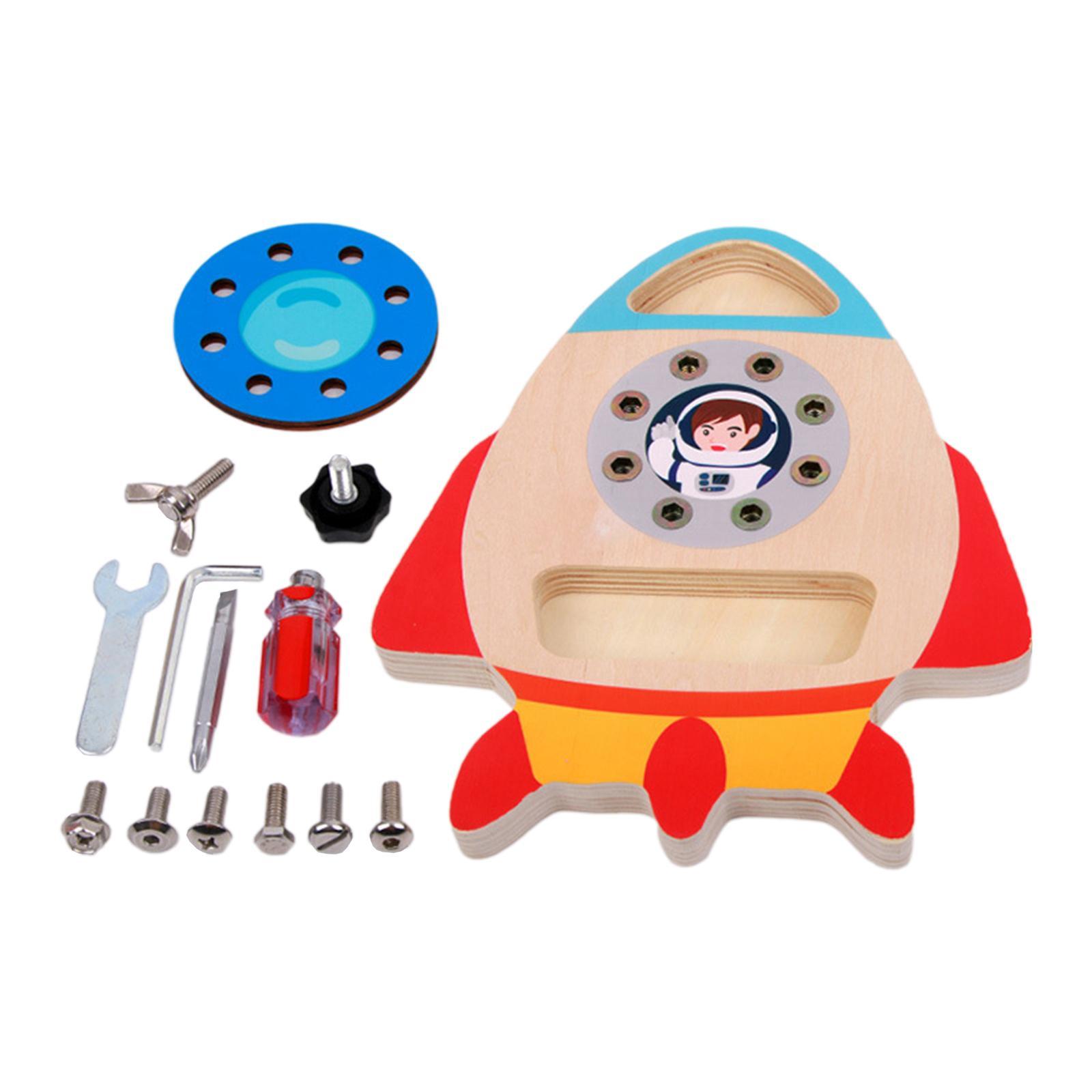 Rocket Shaped Screwdriver Board Set Develop Fine Motor Skills for Children