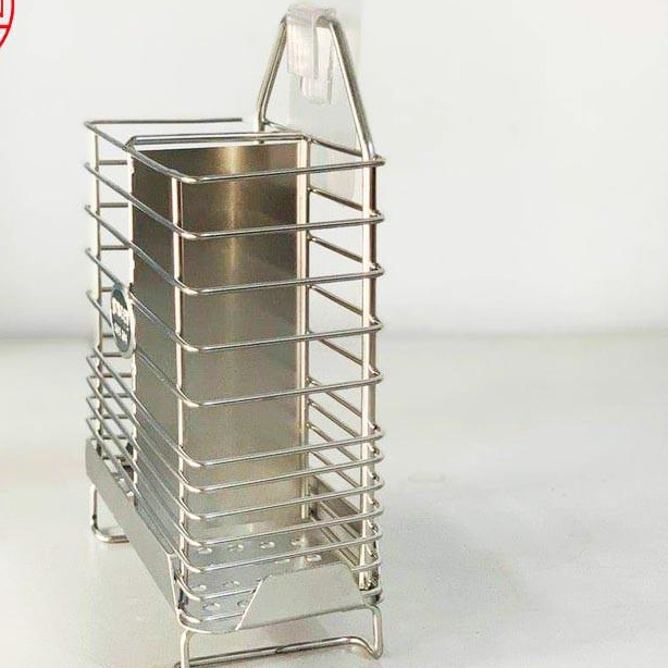 Ống đũa 2 ngăn inox 304 siêu chịu lực dính tường - Hàng xuất Nhật