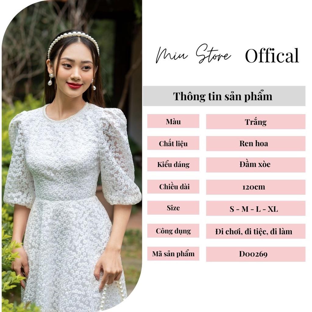 Đầm thiết kế dáng xòe ren hoa Daisy D00269 