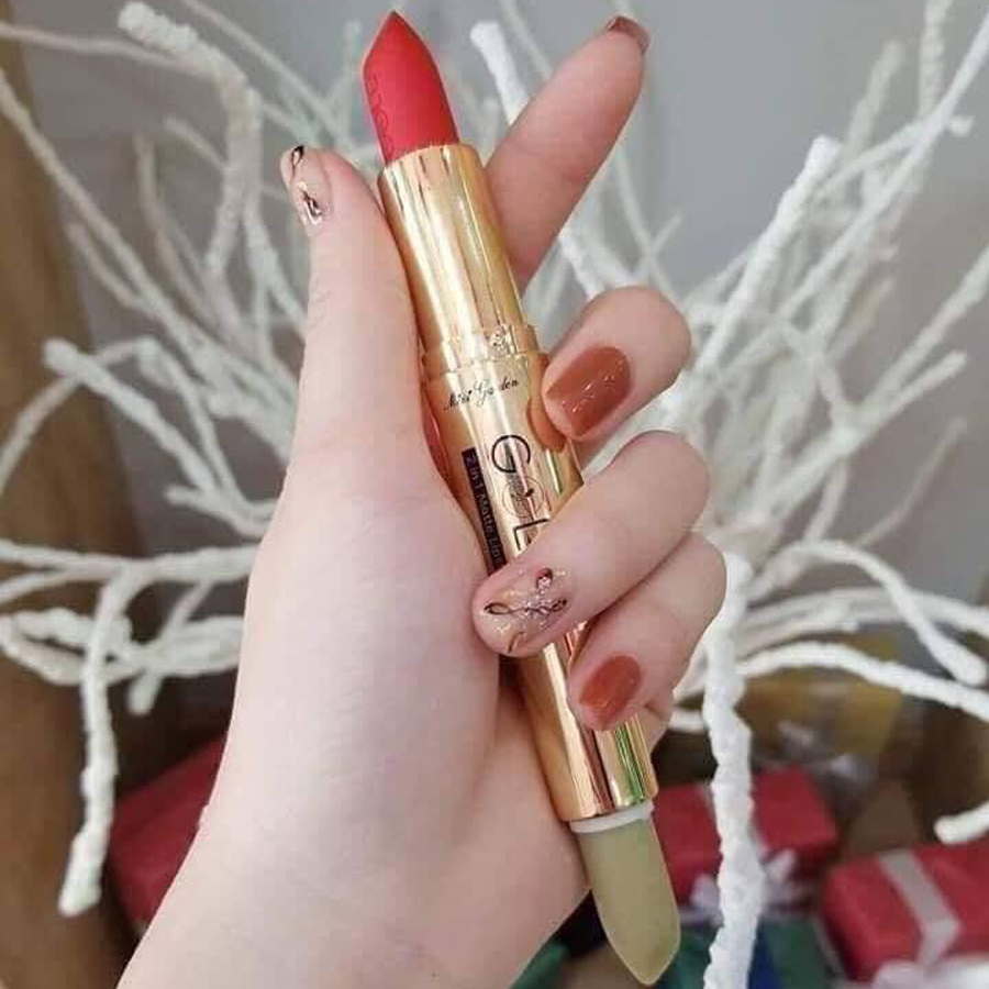Son Thỏi Mini Garden Gold Matte Lipstick 2 in 1 Màu Nâu Đỏ