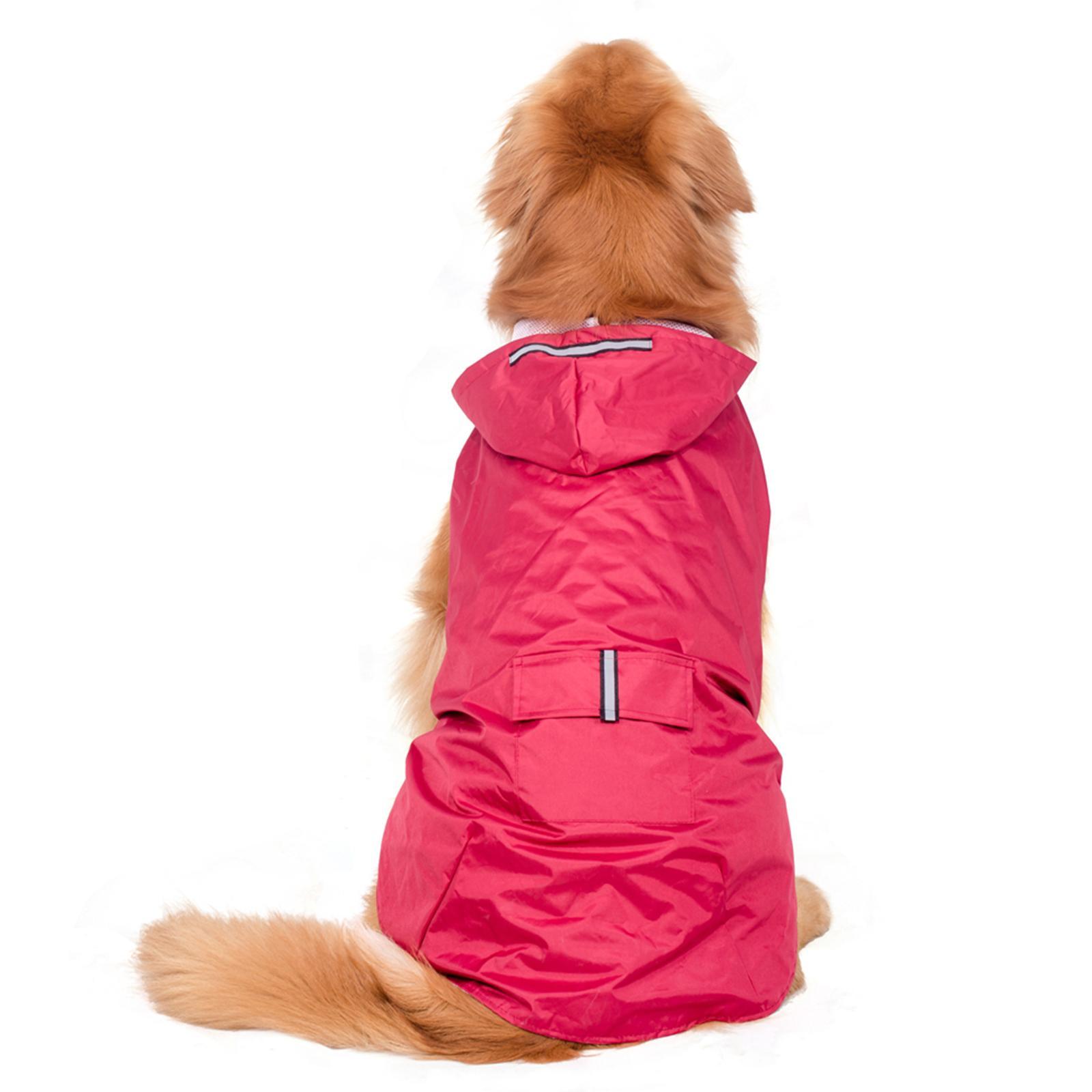 Reflective Strip Large Dog Raincoat Pet Poncho Rainwear Clothes