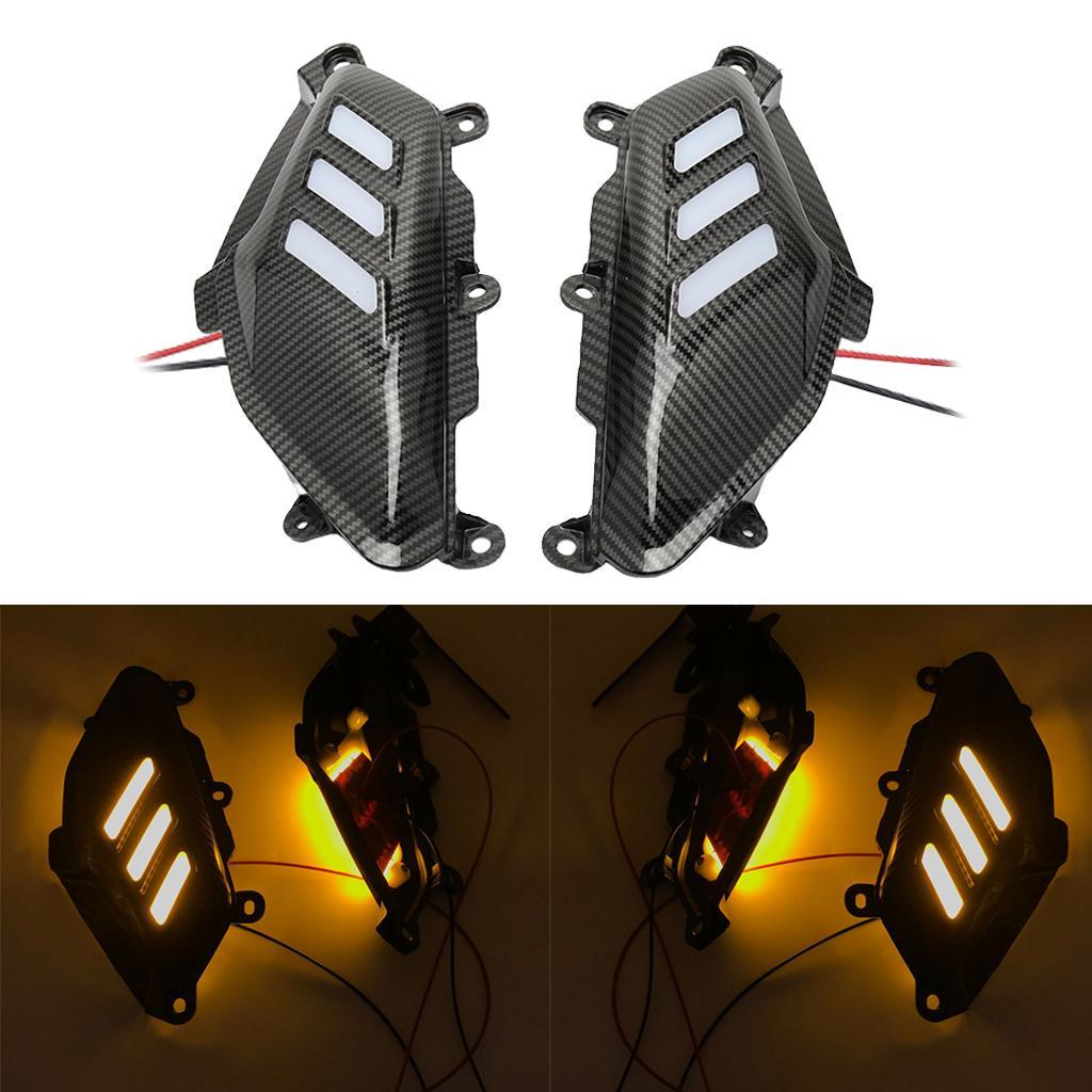 Motorcycle Rear Side Grille Guard Cover with LED For 155