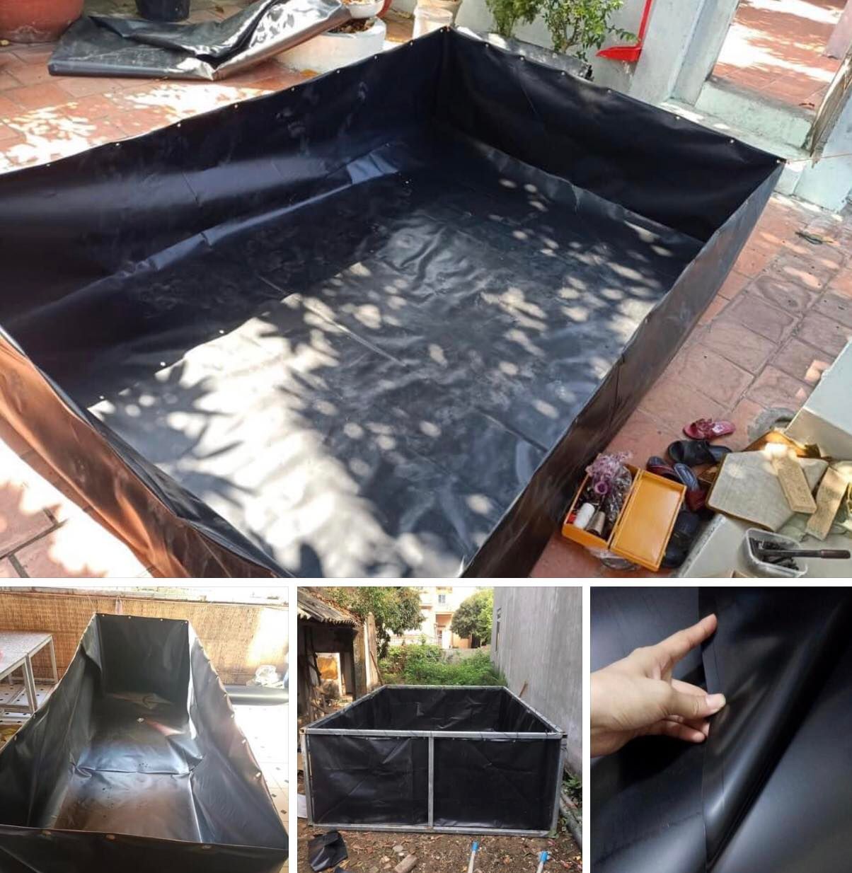 Bể bạt nuôi cá, ếch, ốc,...kt 3 x 2 x 0.5m