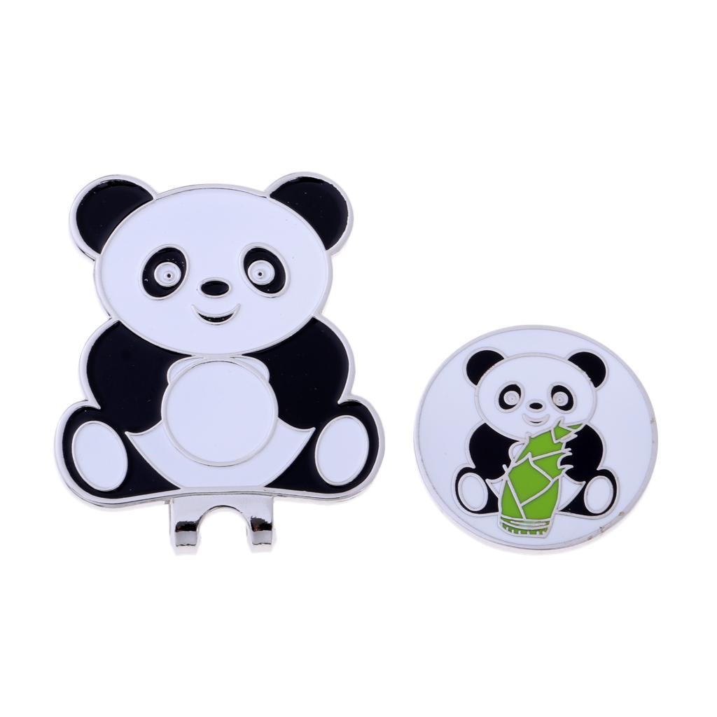 2xGolf Clip Magnetic Ball Marker Hat Visor Clip Golfer Club Gift Panda 1