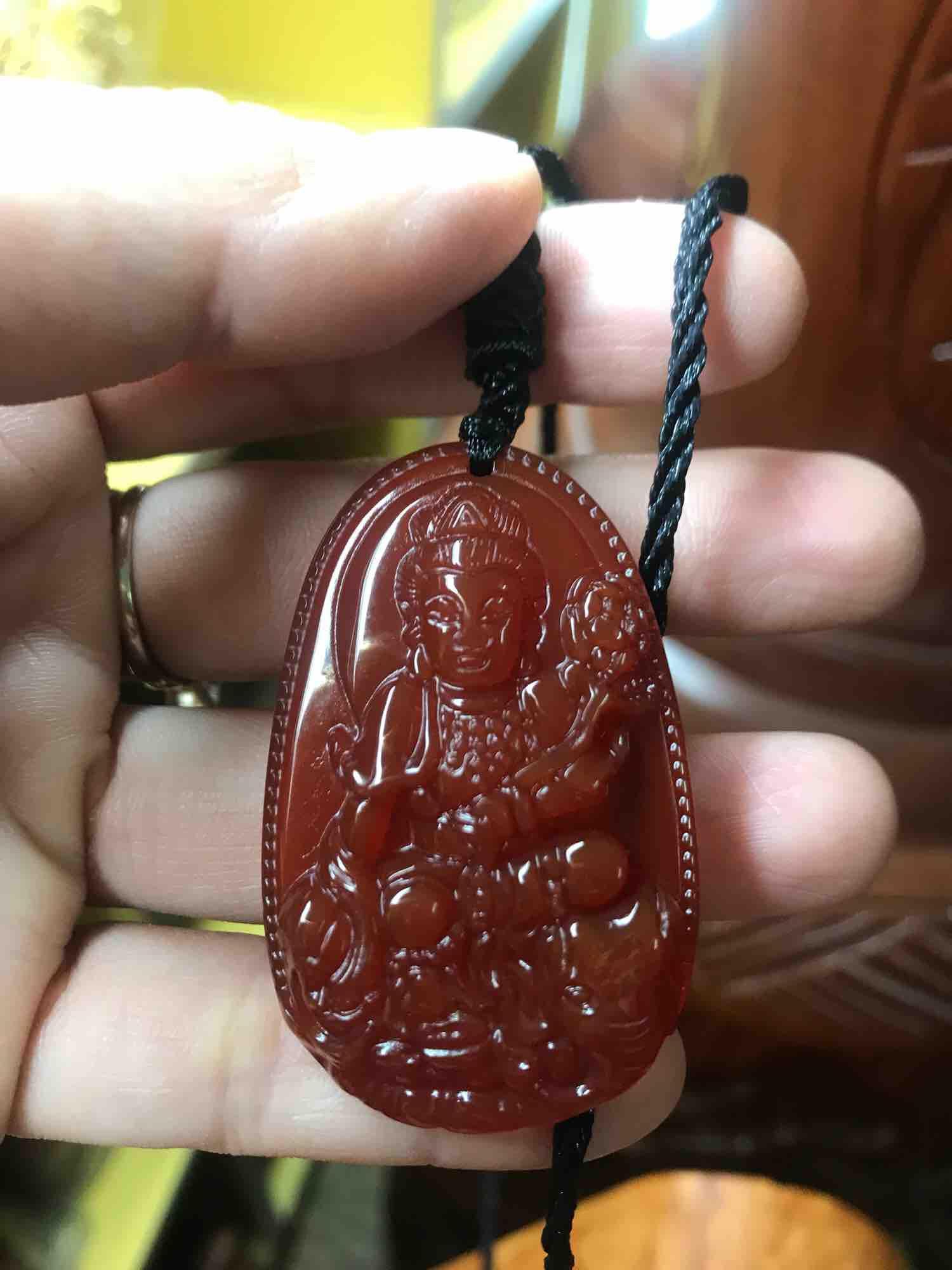 MẶT DÂY CHUYỀN PHẬT PHỔ HIỀN ĐÁ MÃ NÃO ĐỎ ĐỘ MỆNH CHO NAM TUỔI THÌN TỴ MẠNG HOẢ THỔ
