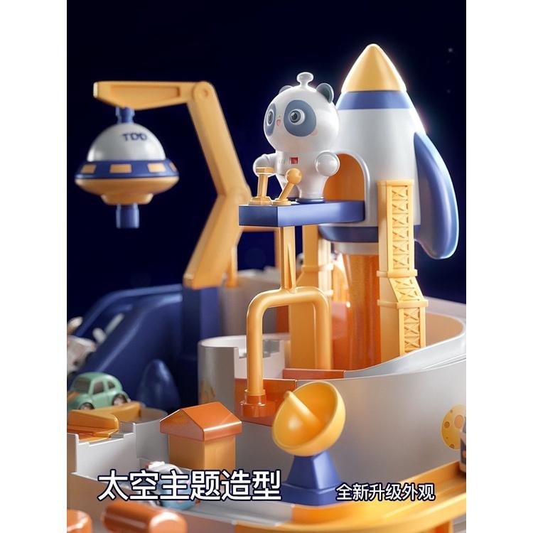 Đồ chơi trạm tàu vũ trụ, đường ray ô tô, điều khiển ô tô, đĩa bay trên không gian cho bé vui chơi