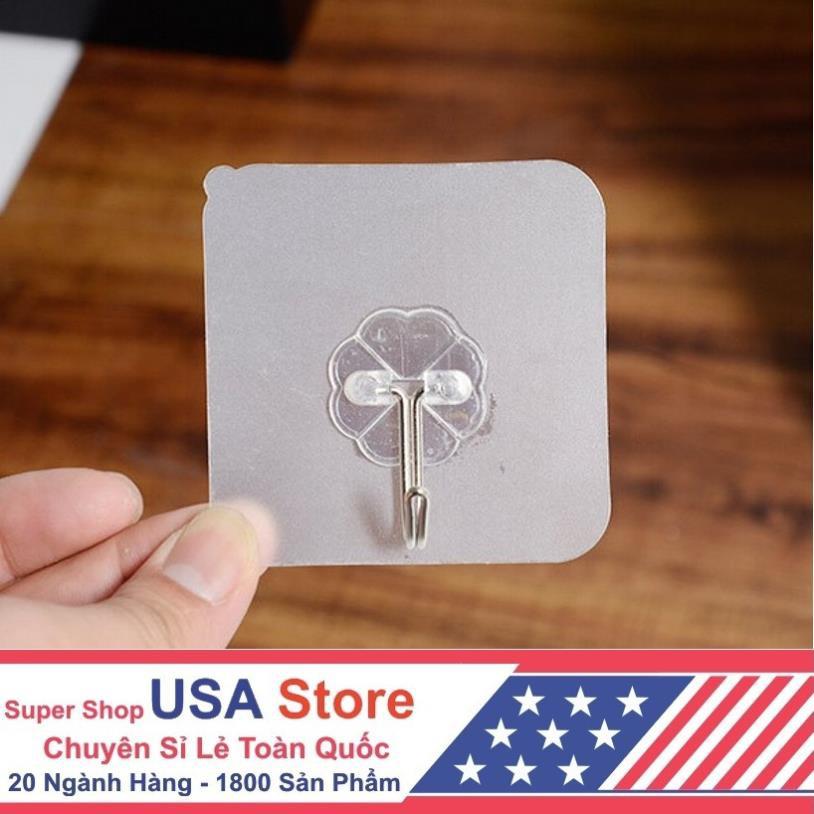 Móc Dán Tường cường lực Treo Đồ TRONG SUỐT - Móc Dính Cường Lực Thần Thánh Siêu Dính 6x6 cm