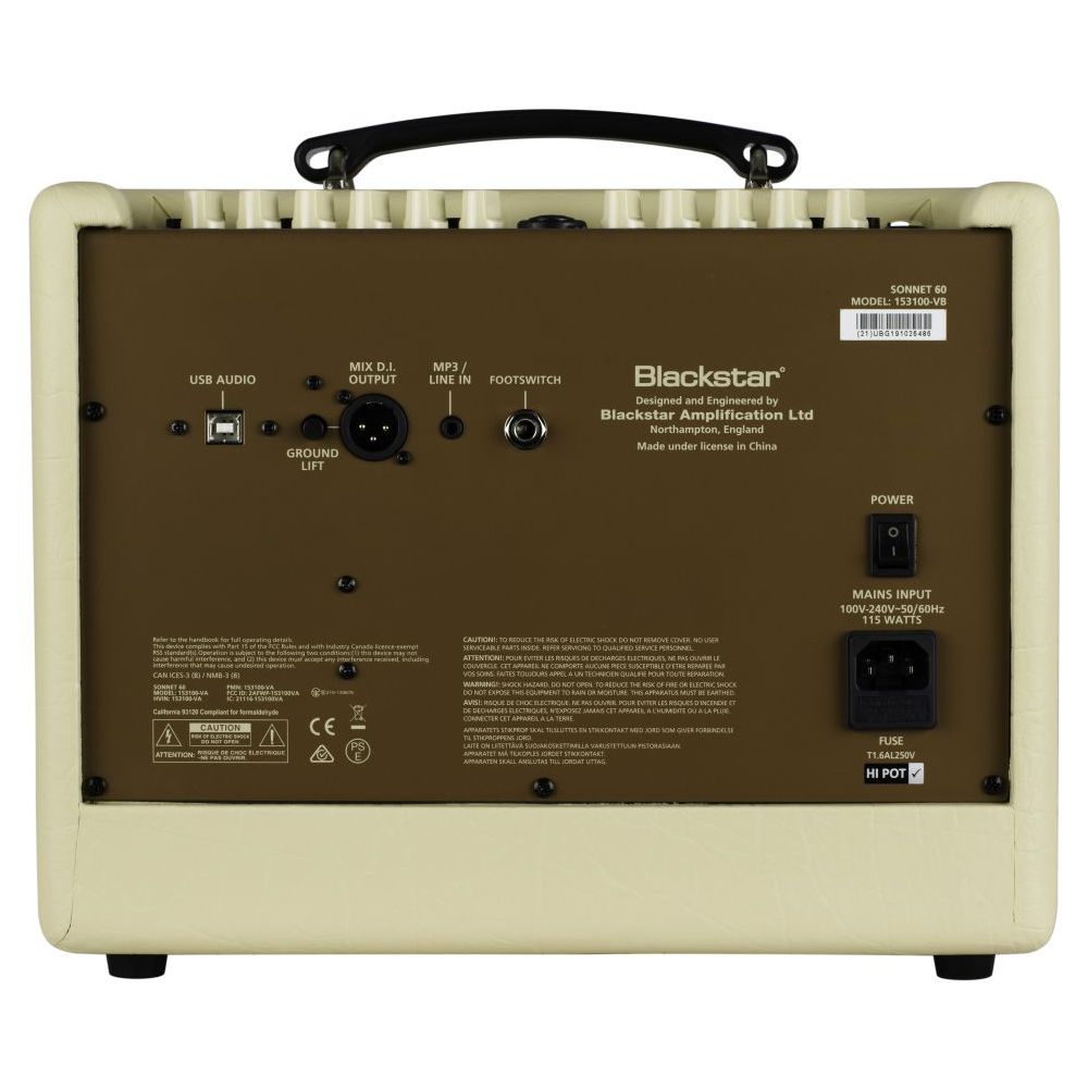 (Chính hãng Blackstar) Acoustic Ammplifier BLACKSTAR SONNET 60 công suất 60 Watts BLONDE color BA153004