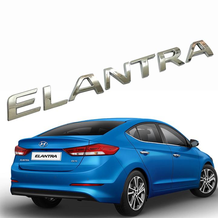 Tem Logo Chữ Nổi ELANTRA Dán Đuôi Xe - Đẹp