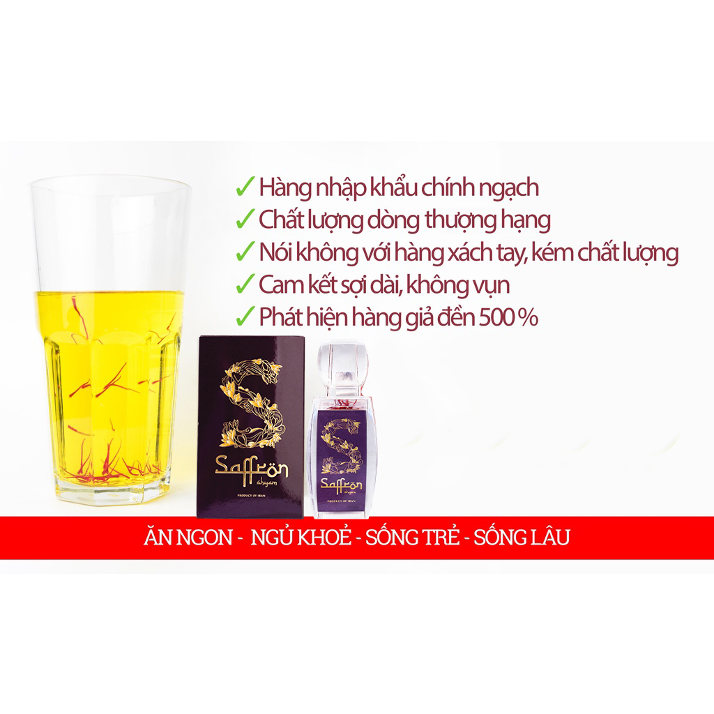 Nhụy Hoa Nghệ Tây Saffron Salam 1Gr Tặng Kèm Mật ong Ngâm Saffron