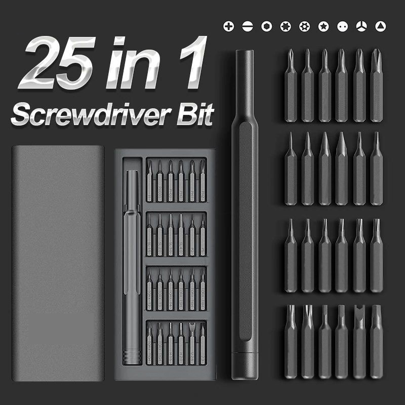 Bộ tua vít đa năng từ tính 25in1 sửa điện thoại độ chính xác cao