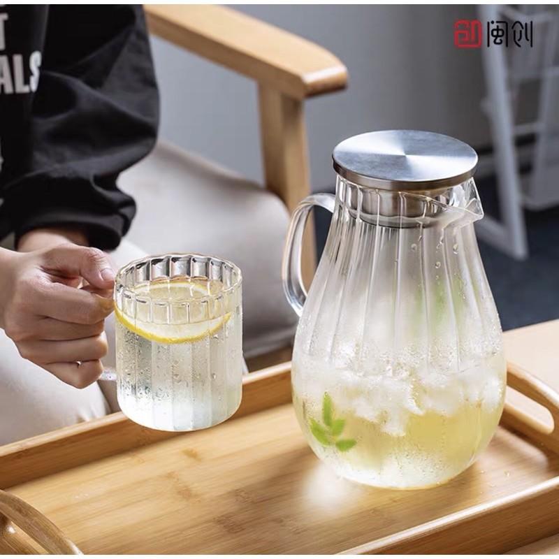 Bình nước thủy tinh nắp inox hàng các kiểu dáng, hàng cao cấp