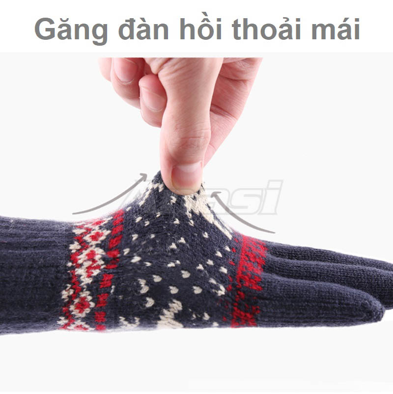 Găng tay len chống nắng nữ Anasi GS33 - Cảm ứng điện thoại - Họa tiết dễ thương
