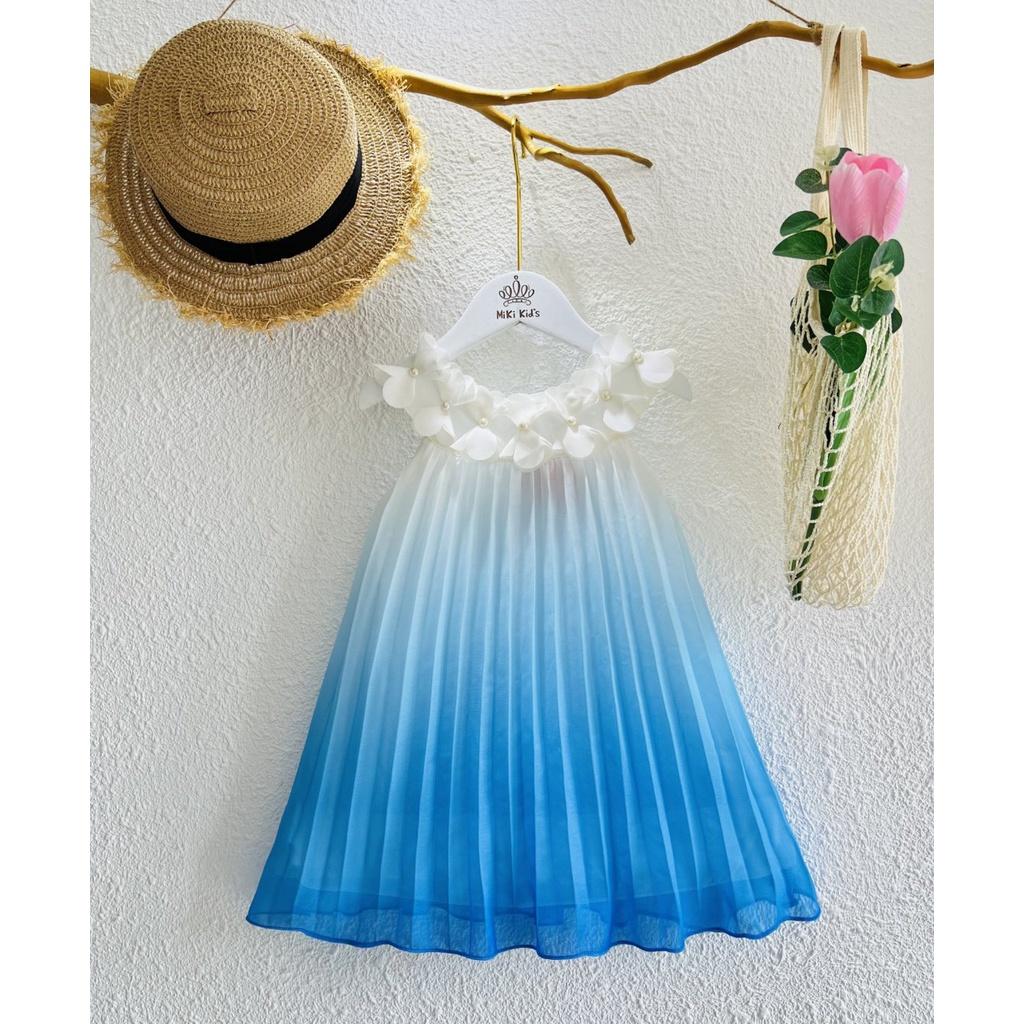 Đầm voan cho bé gái màu sắc cầu vồng mẫu mới nhất size 12-35kg hàng thiết kế cao cấp