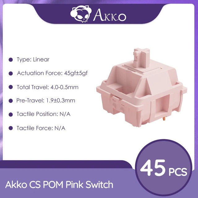 [Bộ 45 Switch/Pack] Công tắc thay thế bàn phím cơ AKKO CS Switch - POM (Pink/Brown/Silver)_Mới, hàng chính hãng