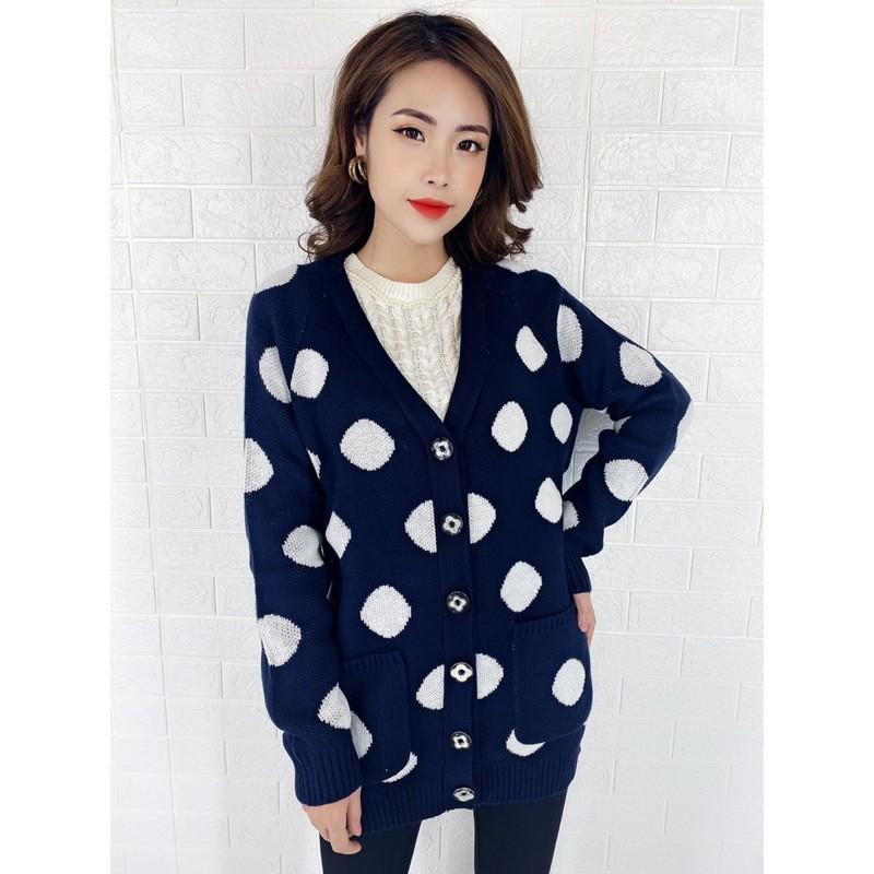 Áo Len - Áo Cardigan Len Nữ 2 Túi Bo Gấu Hình Bóng Full Size - MYM_shop