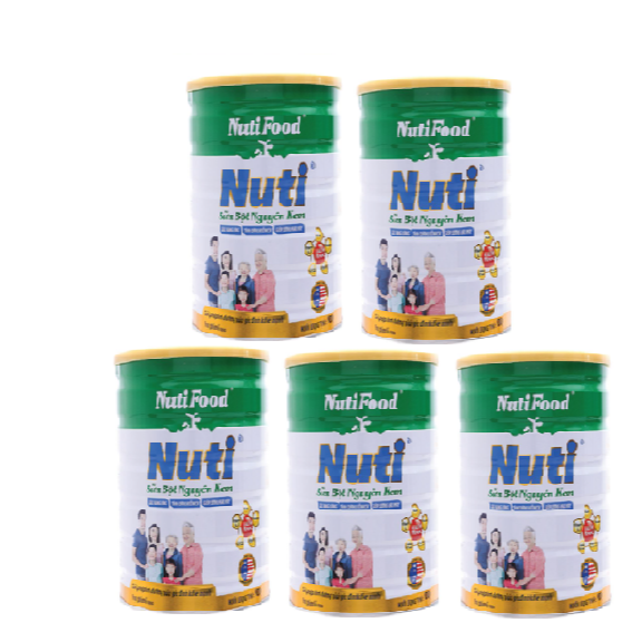 COMBO 05 Hộp Sữa Bột Nguyên Kem Nutifood 900g – Dinh Dưỡng Cho Cả Gia Đình – Hàng Chính Hãng