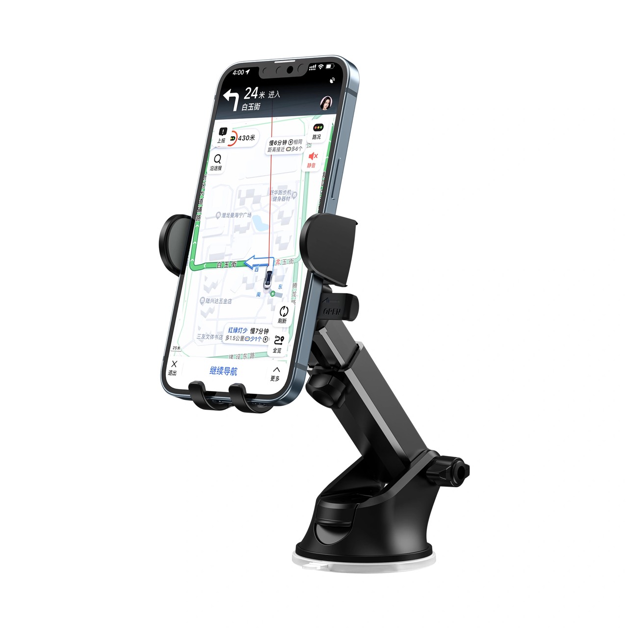 Giá đỡ điện thoại Wiwu CH013 Car Mount trên ô tô được thiết kế khóa kép lực và lực hút siêu dính được nâng cấp, không bị bong ra - Hàng chính hãng