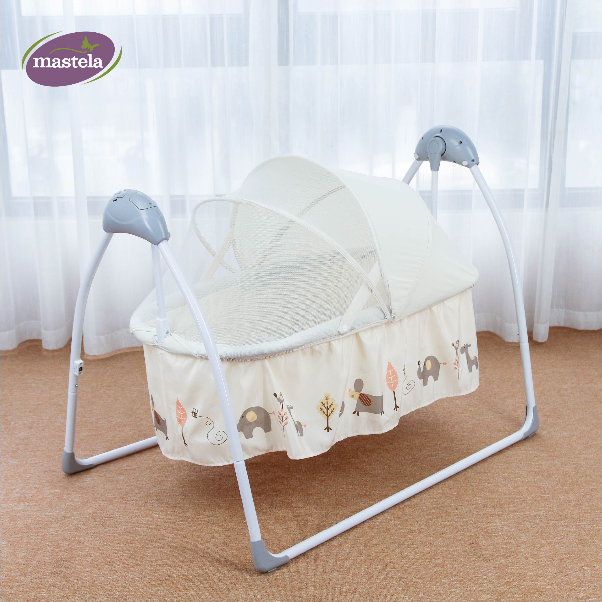 Nôi điện cho bé điều khiển từ xa kết hợp nhạc trắng ru ngủ Mastela SG239 - Nôi cho bé sơ sinh tới 2 tuổi bảo hành 12 tháng
