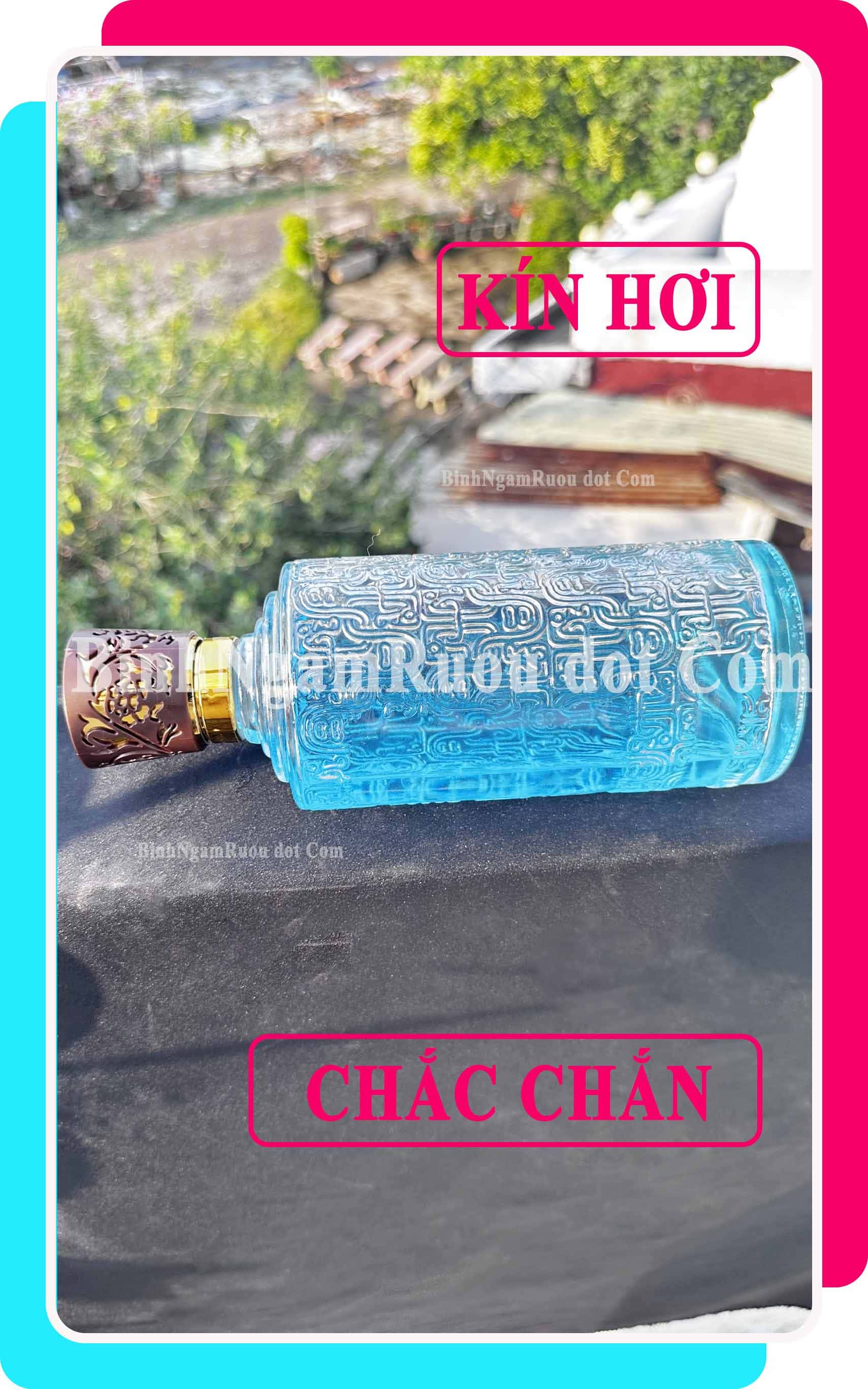 C36 Chai Đựng Rượu Hoa Văn Thủy Tinh Cao Cấp 750ml - Đẹp Cao Cấp - Nắp Kín Thủy Tinh Trong - Tặng Biếu Sang Trọng
