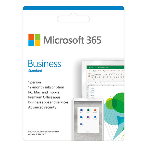 Phần mềm Microsoft 365 Business Standard Retail English APAC EM Subscr 1YR Medialess P8 - Hàng chính hãng