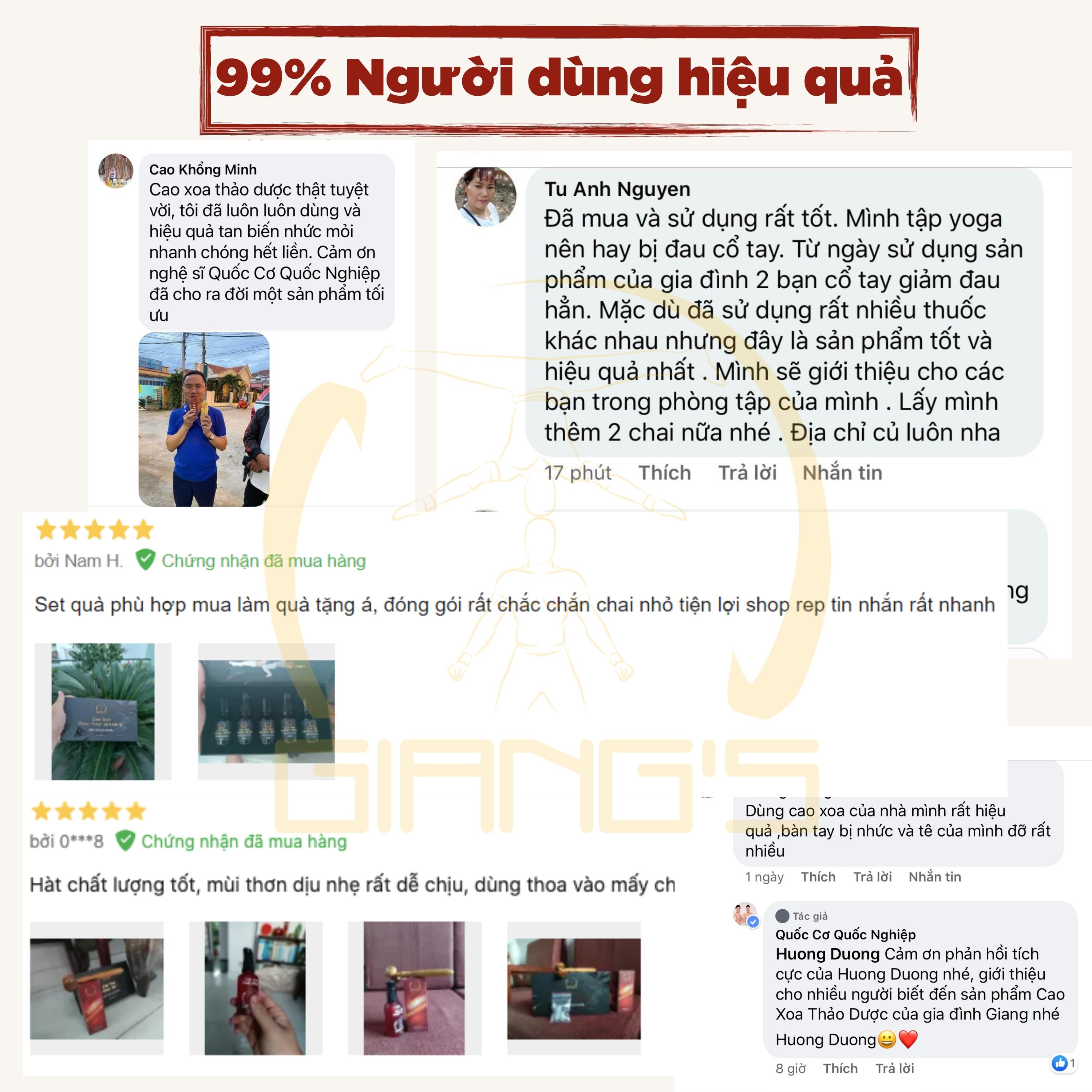 SET QUÀ TẶNG Cao Xoa Bóp Thảo Dược GIANG'S, Dầu xoa bóp gia truyền Quốc Cơ Quốc Nghiệp
