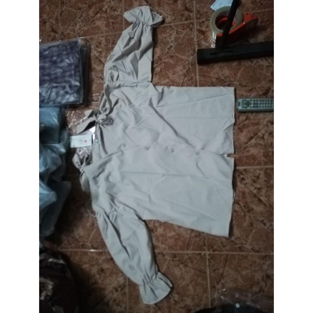 Áo Sơ Mi Nữ Sơ Mi Ulzzang Sơ Mi Trắng Tay Bồng Bánh Bèo Kiểu Dáng Hàn Quốc,áo nữ buộc nơ ( có hình thât
