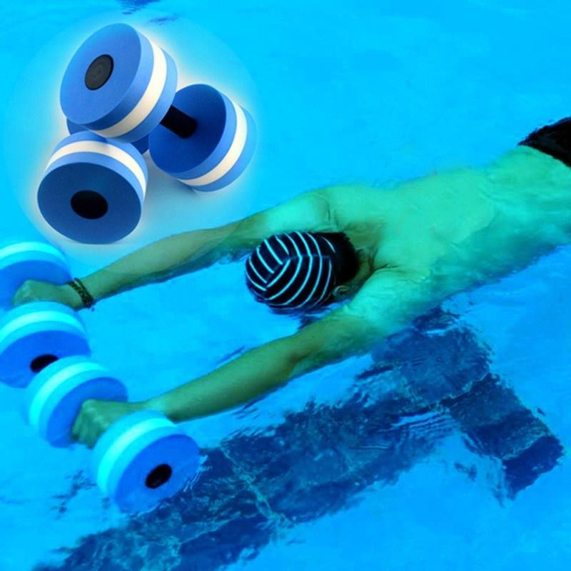 1 Pair Water Floating Sponge Type Dumbbell EVA Foam Fitness Sports Swimming Pool Exercise Adjustable Dumbbell Yoga Sports Goods