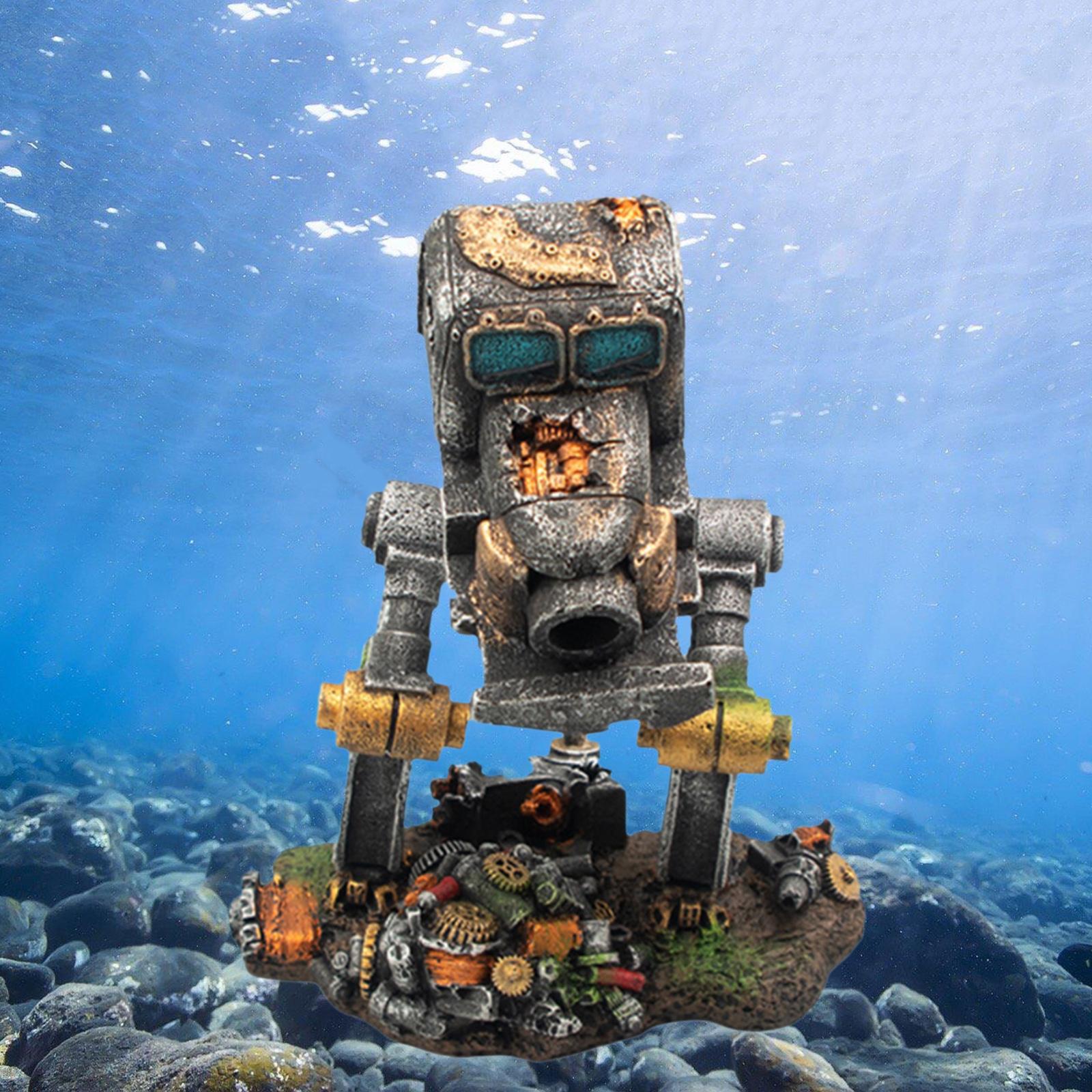 Aquarium Decorations Robot Car Cave Fish Tank Ornament Craft Backgrounds