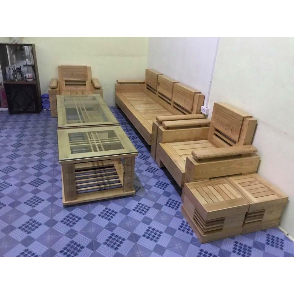 Bộ bàn ghế salon trứng đối gỗ sồi
