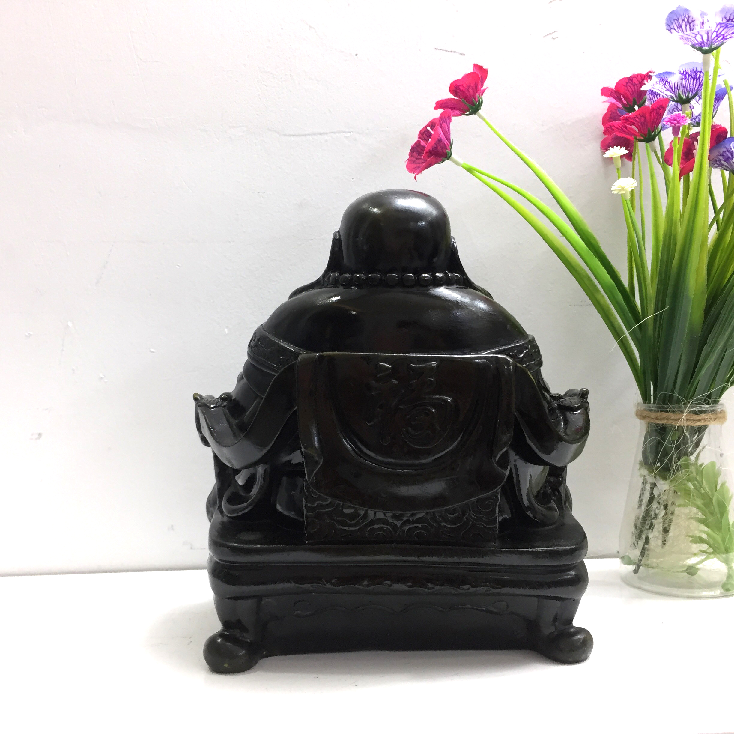 Tượng đá con gà trống trang trí phong thủy để bàn làm việc - Cao 12cm - Màu nhũ đồng