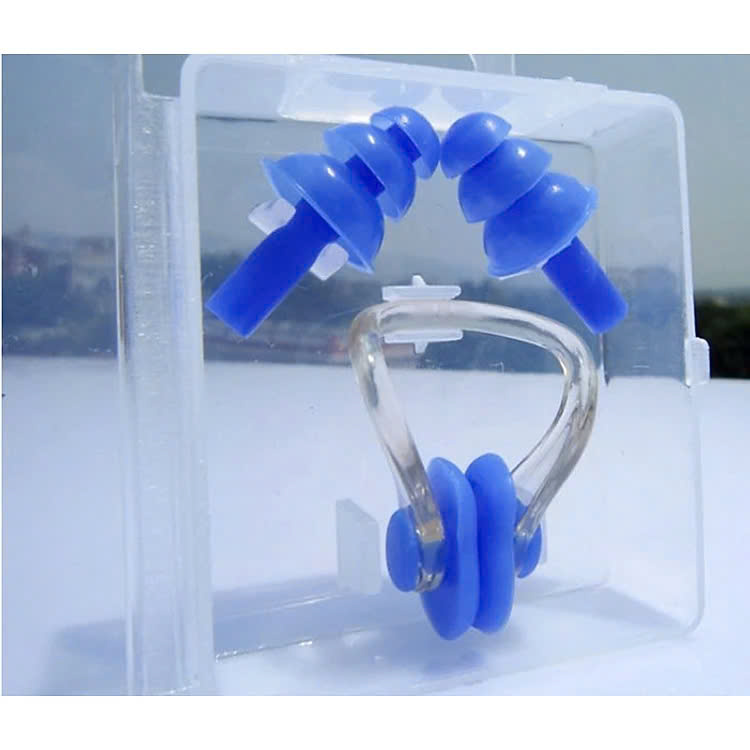 Bộ kit đi bơi bịt tai và bịt mũi  chất liệu Silicon cao cấp ( Giao màu ngẫu nhiên )