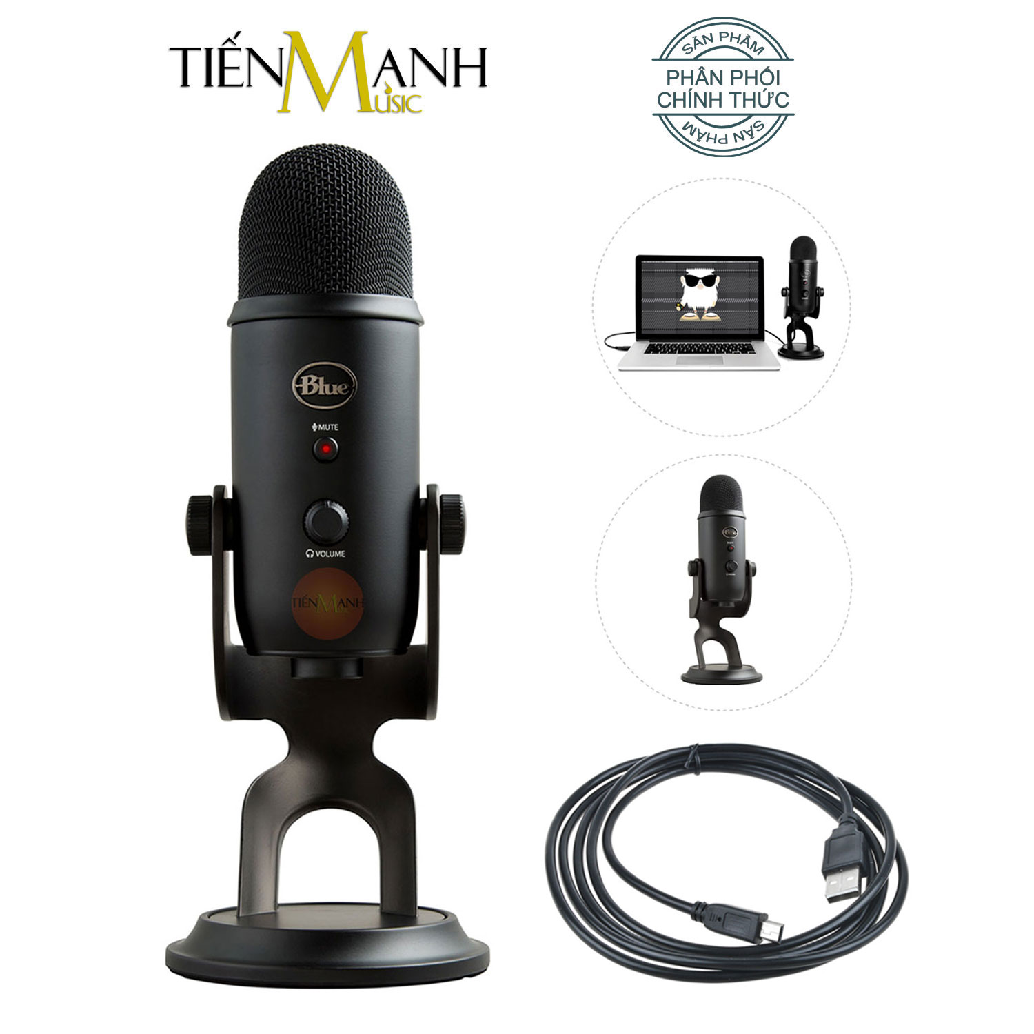 Micro Blue Yeti USB Condenser - Mic Thu Âm Podcast, Livestream, Radio, ASMR Microphone Phòng Thu Studio Hàng Chính Hãng - Kèm Móng Gẩy DreamMaker