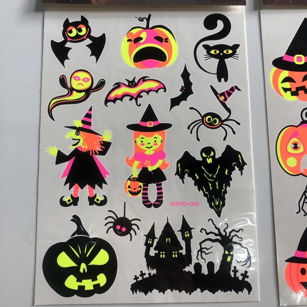 Hình xăm tattoo dạ quang phát sáng hóa trang Halloween cho bé