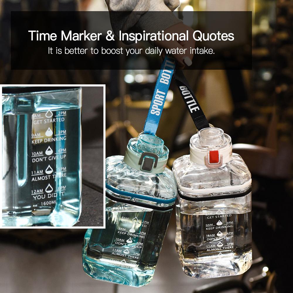 Bình Đựng Nước 2,2L Dễ Thương Có Vạch Báo Giờ Uống Nước Có Tay Cầm