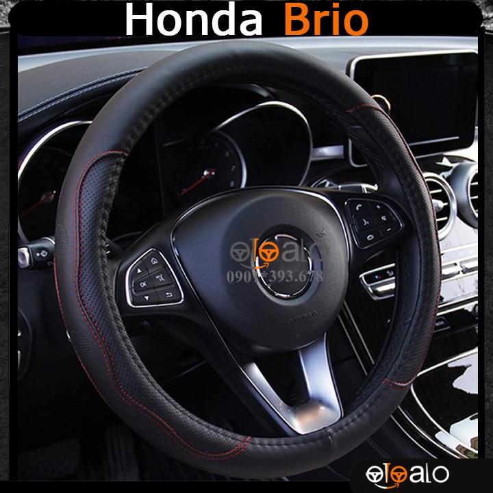 Bọc vô lăng xe ô tô Honda Brio da PU cao cấp - OTOALO