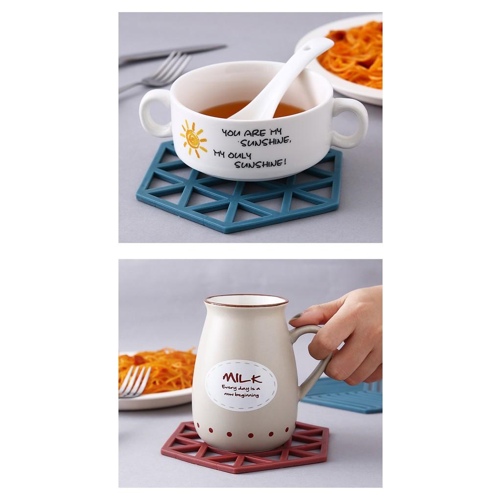 Miếng Đế Lót Nồi, Ly Để Bàn Ăn, Bếp Cách Nhiệt Bằng Silicone Phong Cách Châu Âu