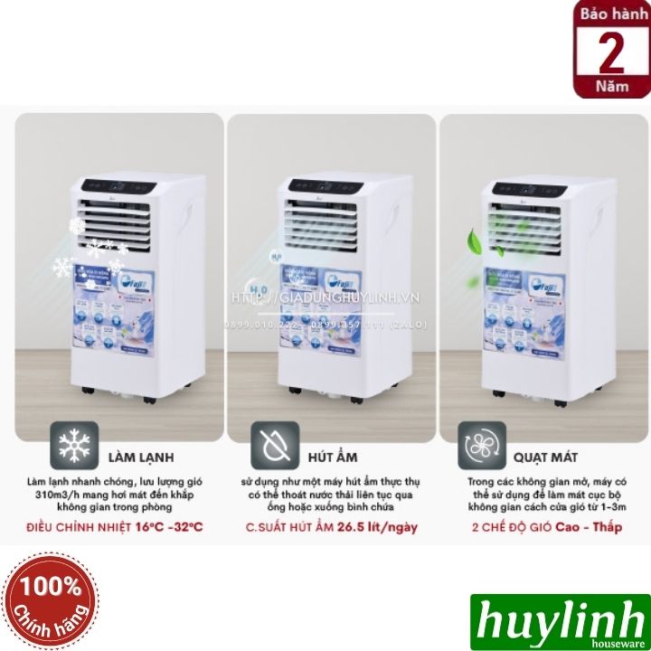 Máy lạnh - điều hoà di động Fujie MPAC10 - Công suất 10000BTU (1HP) [17-22m2] - Máy lạnh mini - Hàng chính hãng