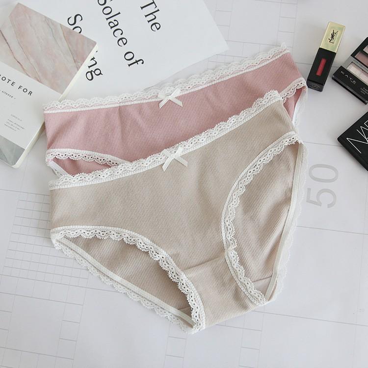 Quần lót viền ren sợi bông CT8