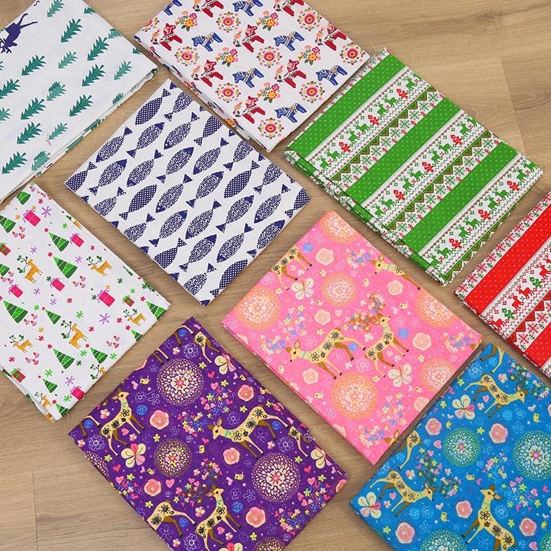 Vải Bố Vải Canvas Decor Trang Trí May Rèm, Màn Cửa Sổ, Khăn Bàn, Khăn Picnic, Phông Chụp Ảnh Họa Tiết Giáng Sinh
