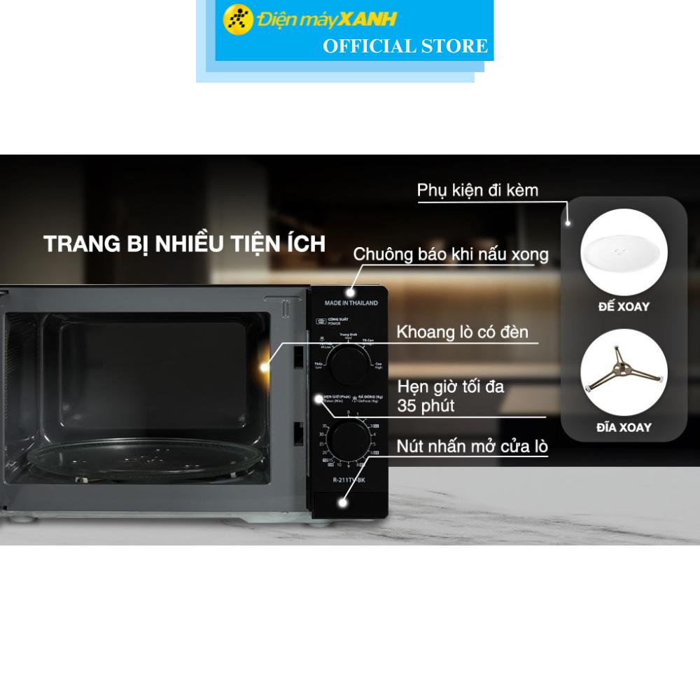 Lò vi sóng có nướng Sharp R-G211TV-BK 21 lít - Hàng Chính Hãng
