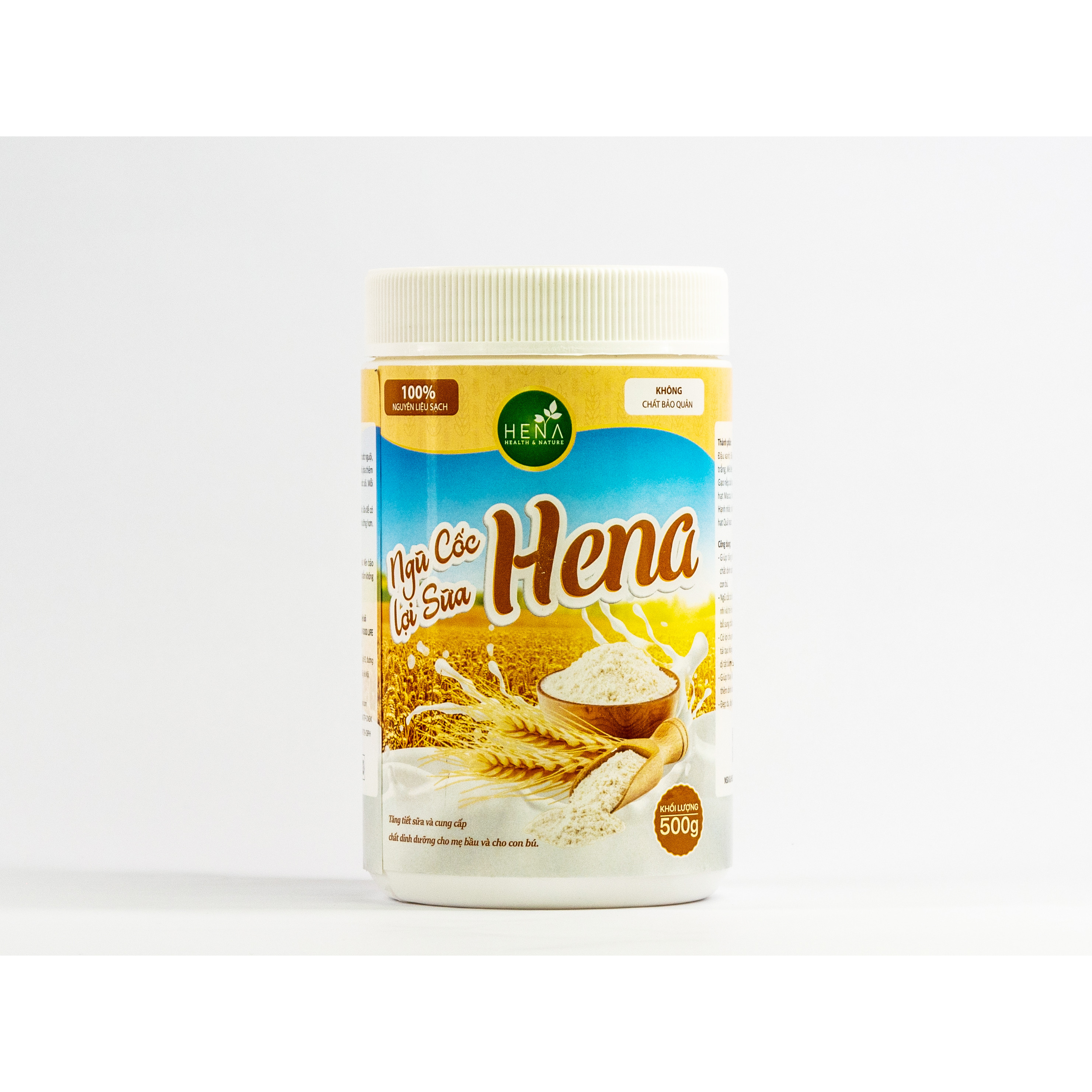 Ngũ Cốc Lợi Sữa Hena 500g - Ngũ Cốc Bà Bầu với 100% Nguyên Liệu Hữu Cơ - Giúp Mẹ Bầu có Sữa Về Nhiều, Nhanh, Đặc Chỉ Sau 3 Ngày - Sản Phẩm Chính Hãng, Cao Cấp - Đã Được Kiểm Nghiệm và Công Bố