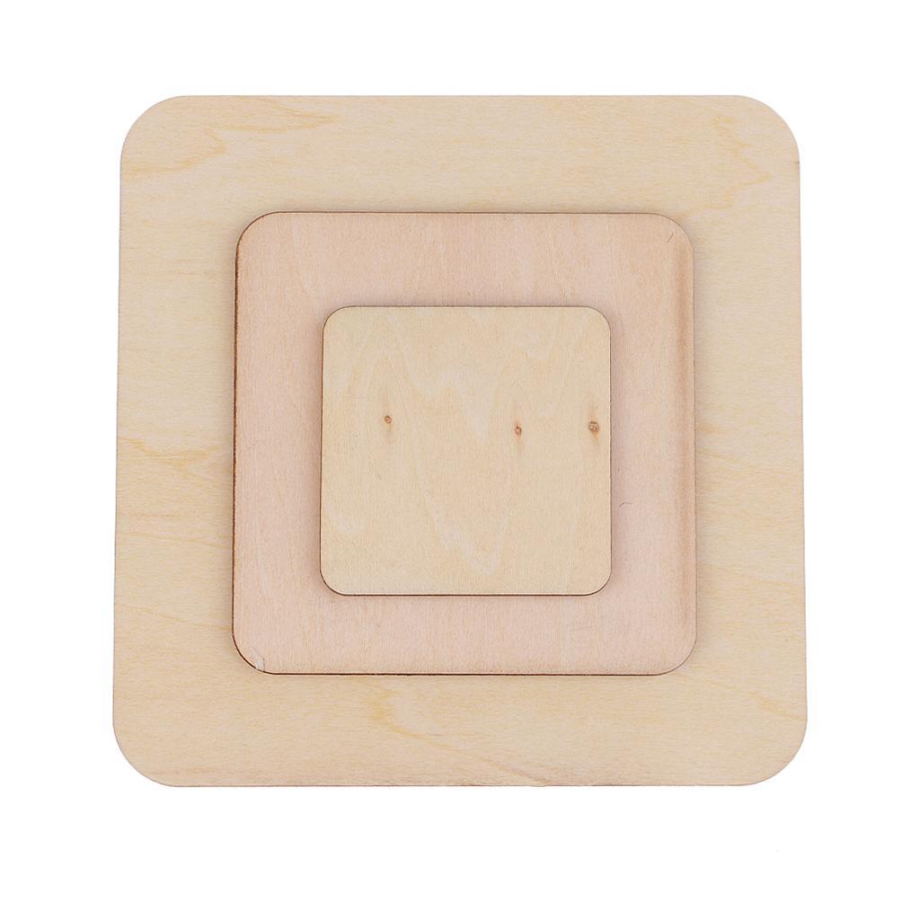 25x Wooden Coaster Plain Wood Craft Blank Square Unfinished Plaque DIY Craft