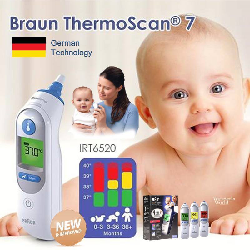 Nhiệt kế đo tai Braun ThermoScan 7 IRT6520 | Hàng Mỹ