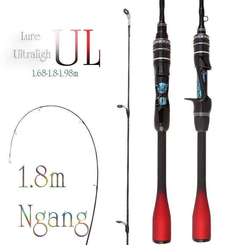 Cần câu lure cao cấp ul ultraligh siêu dẻo Cán liền + ngọn đặc carbon CM19